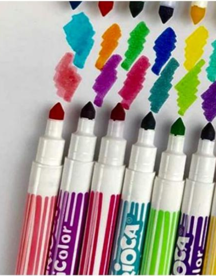 Felt tip colored shop markers