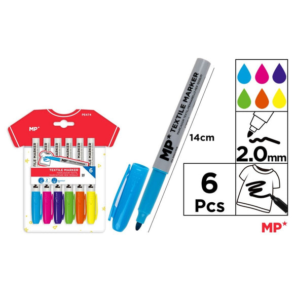 MP Textile Markers 6pcs (PE474)