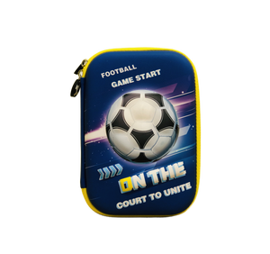 3D Embossed Pencil Box Football (Dark Blue)