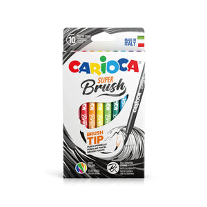 CARIOCA Super Brush Box 10pcs Felt Tip Pens-2010