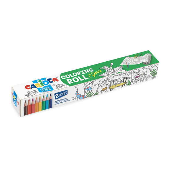 CARIOCA Coloring Roll Jungle+8 colored Pencils Toys -2012