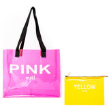 Neon PVC Tote with Neon Flat Pouch