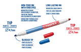 Carioca Bi color Super Washable Felt tip pens 12 colors
