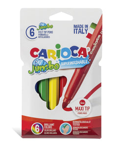 Carioca - Jumbo super washable felt tip pens 6pcs