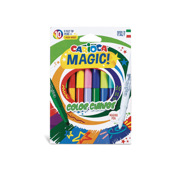 Carioca Color-Changing Magic Fiber Collet, 9 Colors + 1 Color Changer White  Pen, felt-tip pen - AliExpress
