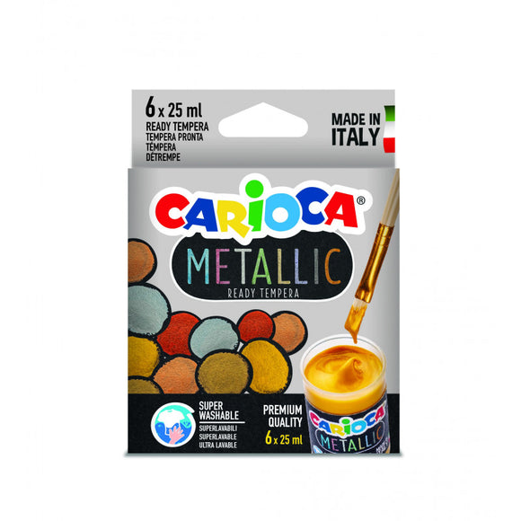 CARIOCA METALLIC READY TEMPERAPOT 25ML 6 PCS-2033